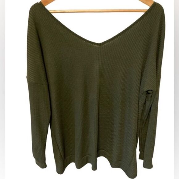 42Pops Olive Green lightweight sweater 4X NWOT - Picture 1 of 6